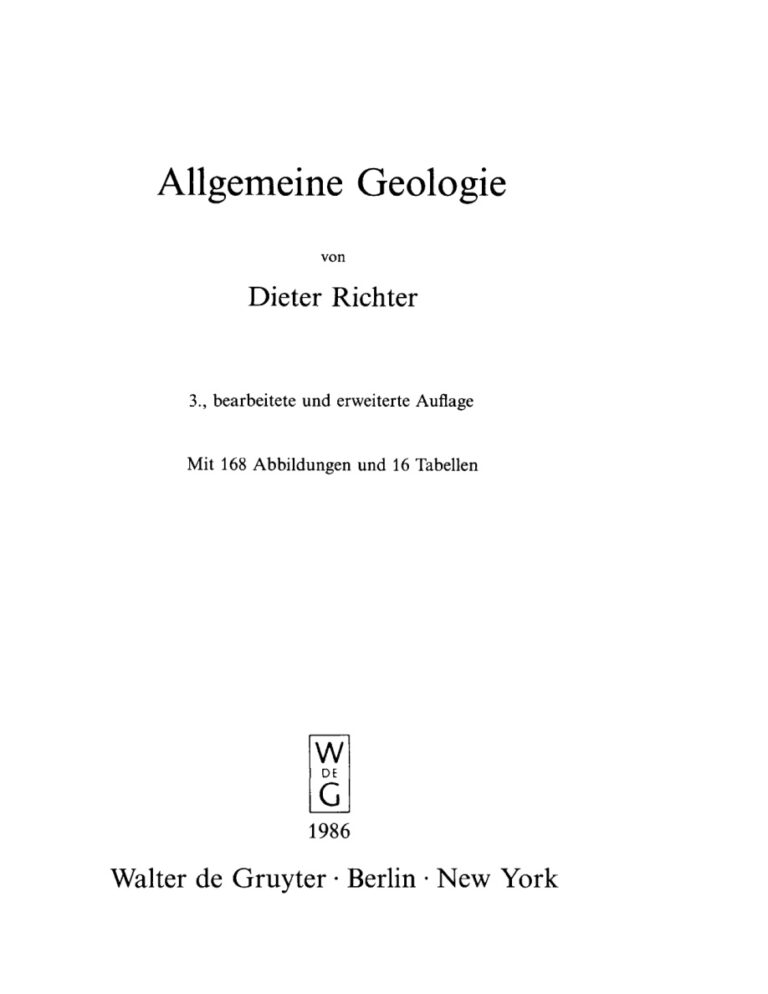 Allgemeine Geologie German Edition Dieter Richter Kitap Kapağı