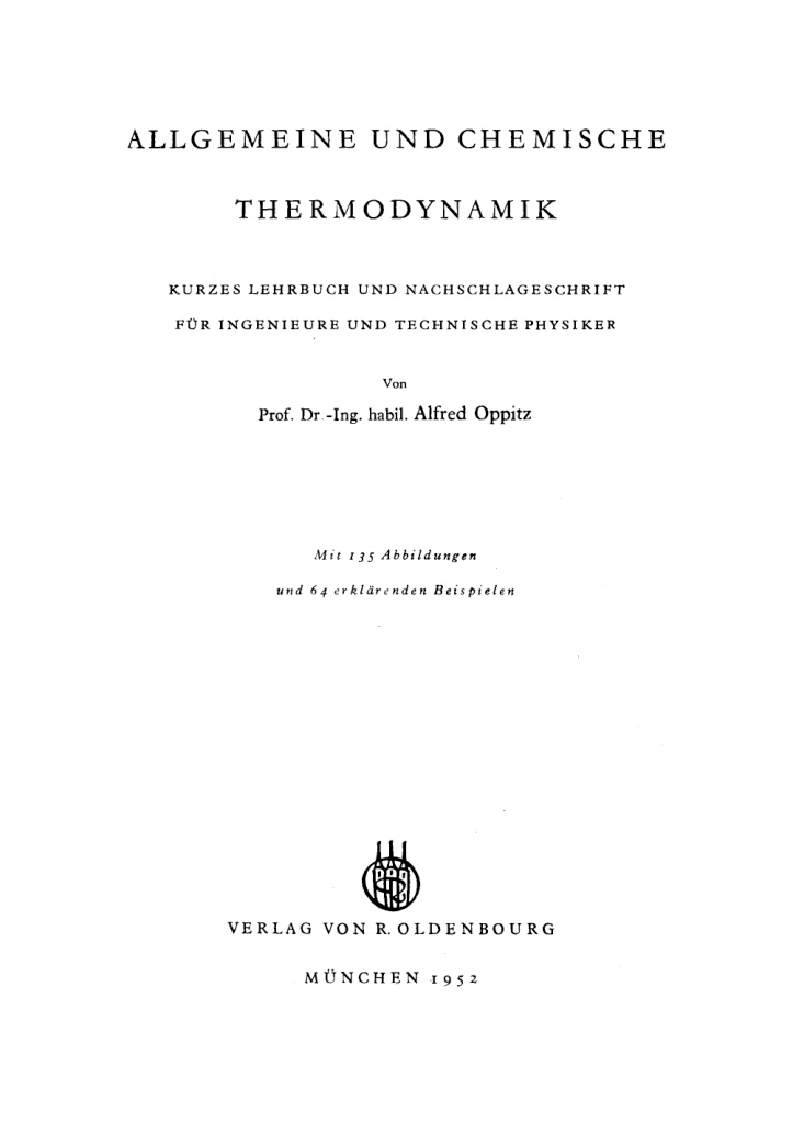 Allgemeine und chemische Thermodynamik German Edition Alfred Oppitz Kitap Kapağı