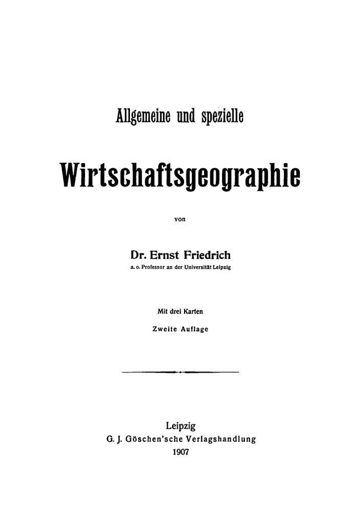 Allgemeine und spezielle Wirtschaftsgeographie German Edition Ernst Friedrich Kitap Kapağı