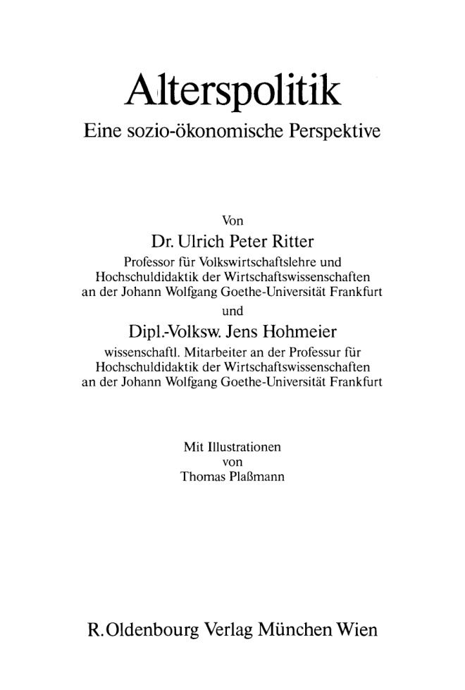 Alterspolitik German Edition Ulrich Peter Ritter Kitap Kapağı