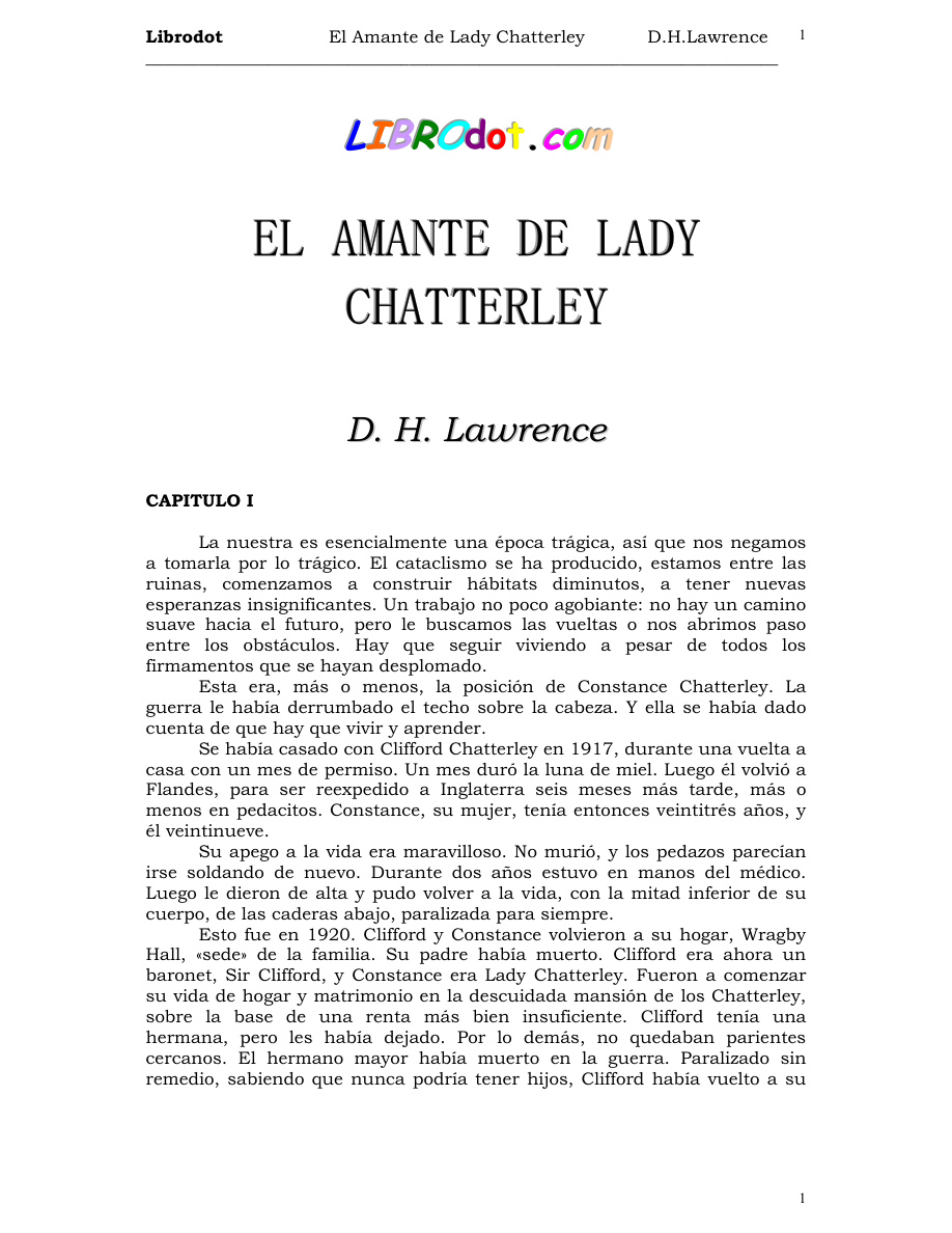 El amante de Lady Chatterley PDF Download