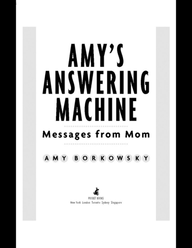 Amys answering machine Amy borkowsky Kitap Kapağı
