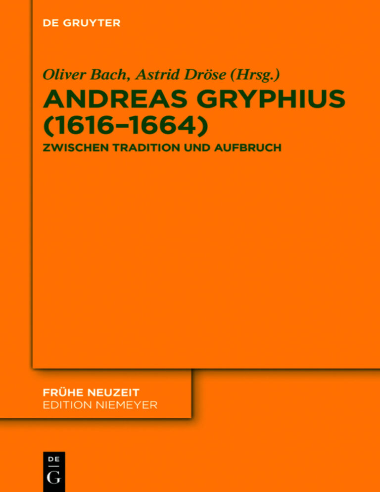 Andreas Gryphius German Edition Oliver Bach Kitap Kapağı