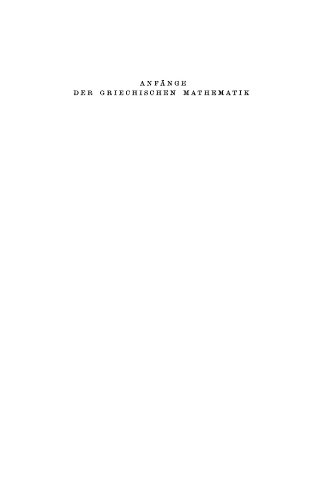 Anfange der griechischen Mathematik German Edition Arpad Szabo Kitap Kapağı