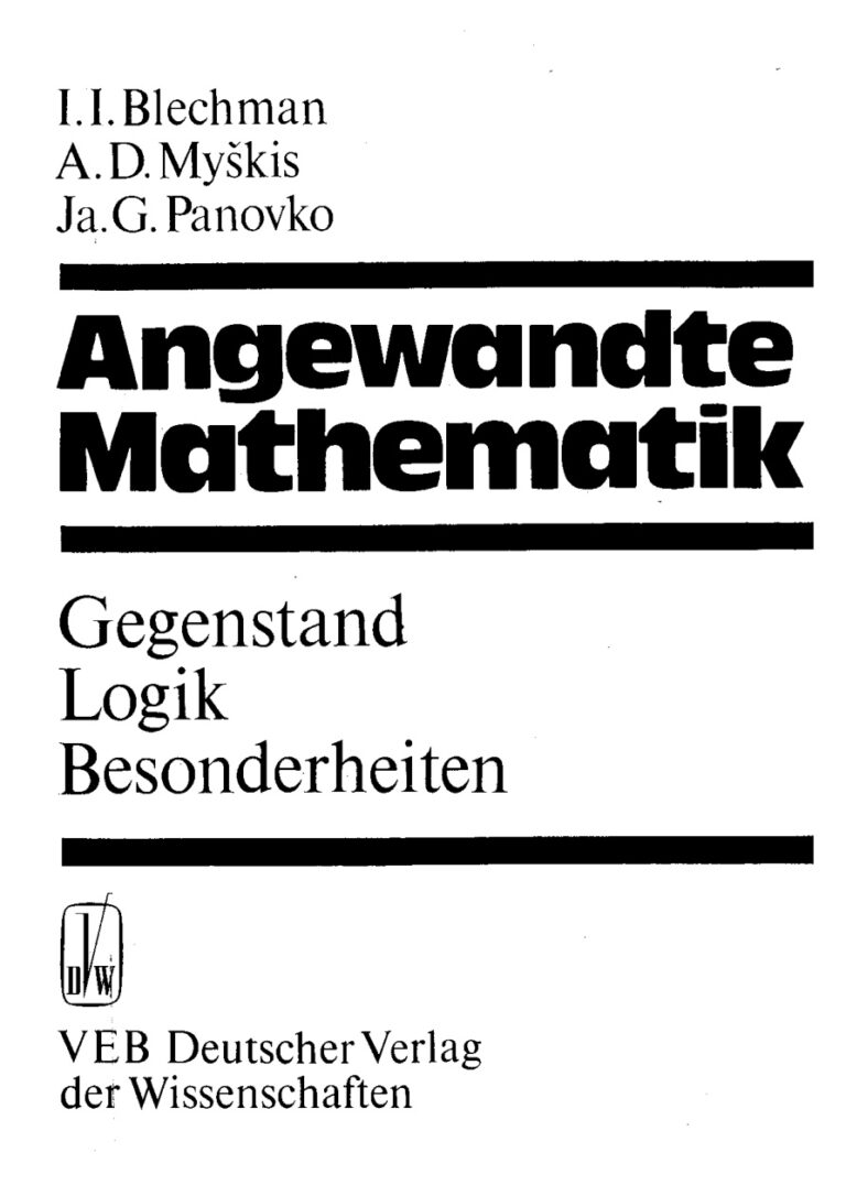 Angewandte Mathematik German Edition Blechman II Kitap Kapağı