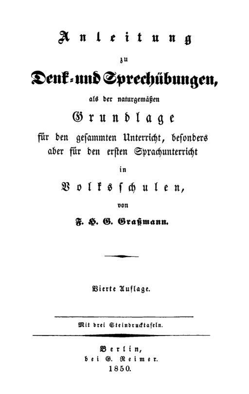 Anleitung zu Denk und Sprechubungen German Edition F H G Grassmann Kitap Kapağı