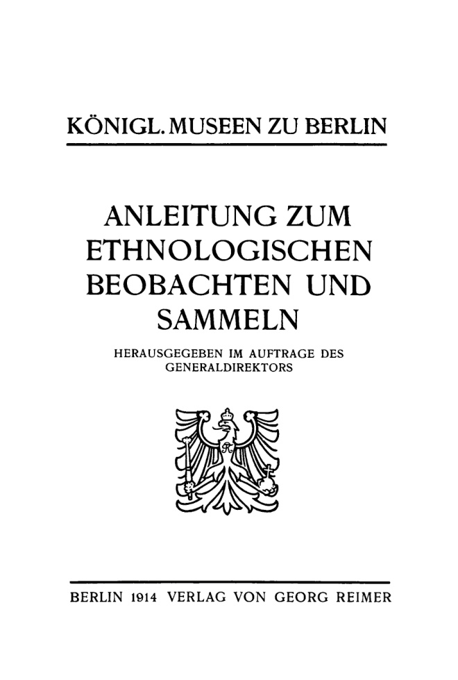 Anleitung zum ethnologischen Beobachten und Sammeln German Edition B Ankermann Kitap Kapağı