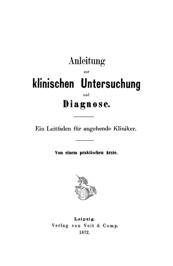 Anleitung zur klinischen Untersuchung und Diagnose German Edition Richard Hagen Kitap Kapağı