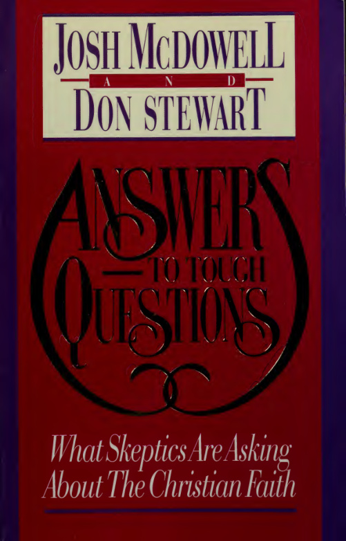 Answers to tough questions Josh McDowell Kitap Kapağı