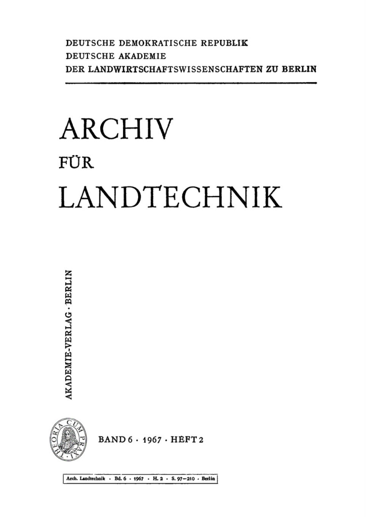 Archiv fur Landtechnik Band 6 Heft 2 German Edition Deutsche Akademie Der Landwirtschaftswissenschaften Kitap Kapağı