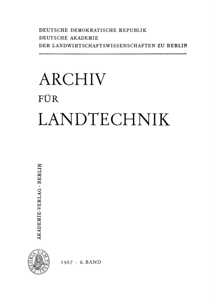 Archiv fur Landtechnik Band 6 Heft 1 German Edition Deutsche Akademie Der Landwirtschaftswissenschaften Kitap Kapağı