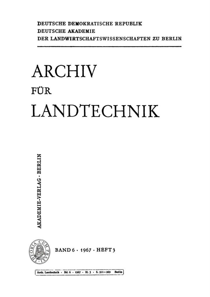Archiv fur Landtechnik Band 6 Heft 3 German Edition Deutsche Akademie Der Landwirtschaftswissenschaften Kitap Kapağı