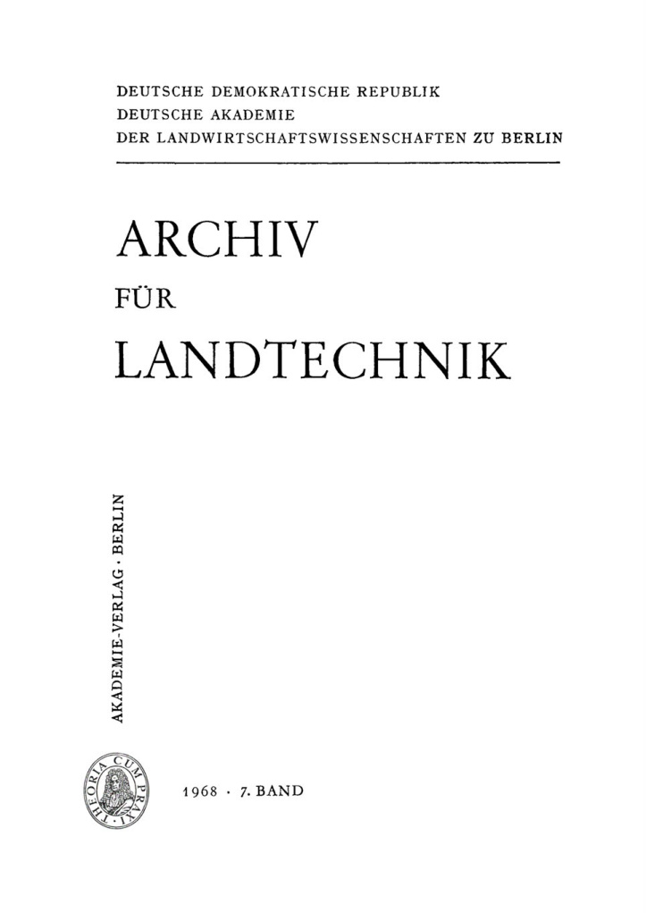 Archiv fur Landtechnik Band 7 Heft 1 German Edition Deutsche Akademie Der Landwirtschaftswissenschaften Kitap Kapağı