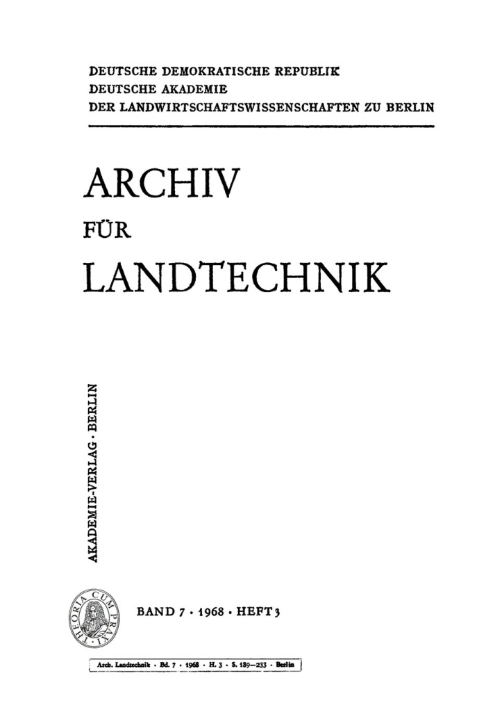 Archiv fur Landtechnik Band 7 Heft 3 German Edition Deutsche Akademie Der Landwirtschaftswissenschaften Kitap Kapağı