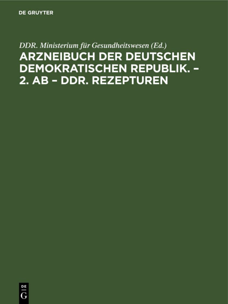 Arzneibuch der Deutschen Demokratischen Republik 2 AB DDR Rezepturen German Edition DDR Ministerium fur Gesundheitswesen Kitap Kapağı