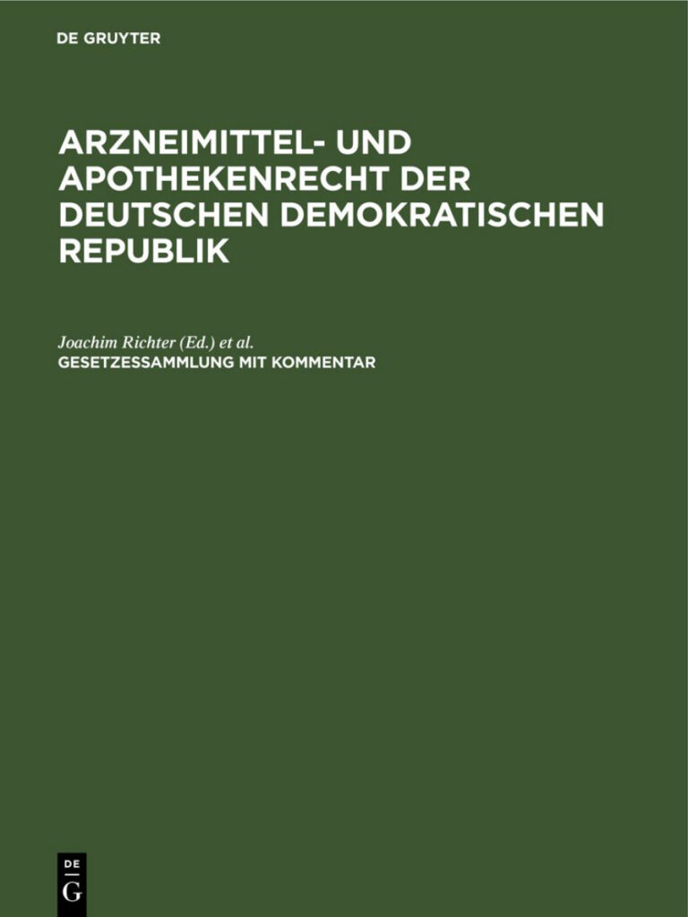 Arzneimittel und Apothekenrecht der Deutschen Demokratischen Republik Lieferung 8 German Edition Joachim Richter Kitap Kapağı
