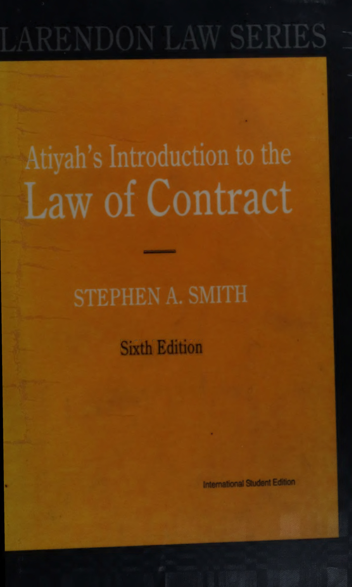 Atiya Introduction to the Law of Contract P S Atiyah Kitap Kapağı