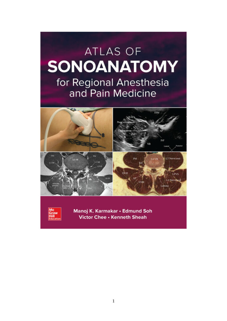 Atlas Of Sonoanatomy for Regional Anesthesia and Pain Medicine karmakar Kitap Kapağı