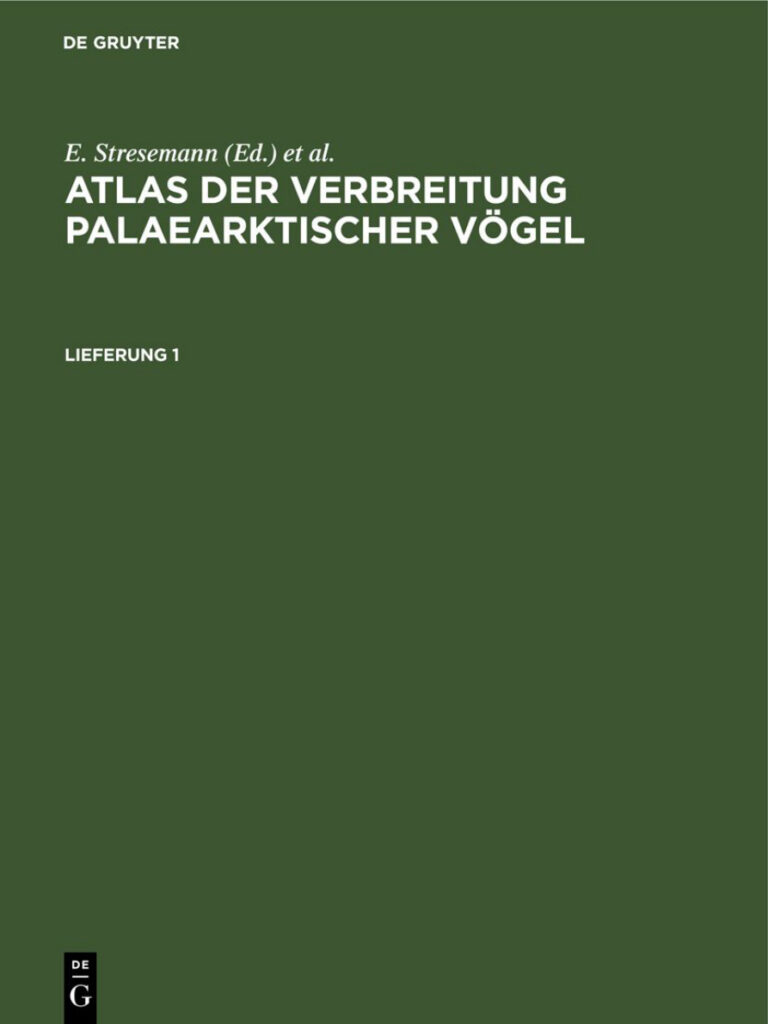 Atlas der Verbreitung palaearktischer Vogel German Edition G Eber Kitap Kapağı