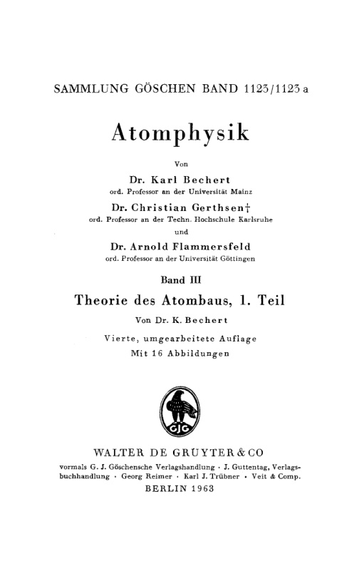 Atomphysik German Edition Karl Bechert Kitap Kapağı
