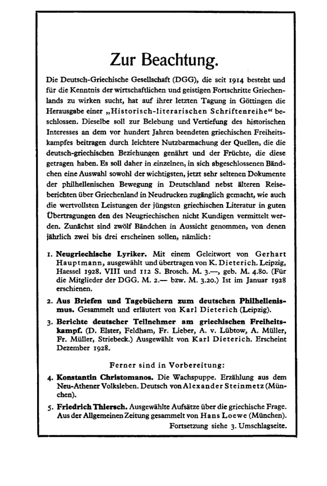Aus Briefen und Tagebuchern zum deutschen Philhellenismus German Edition Karl Dieterich Kitap Kapağı