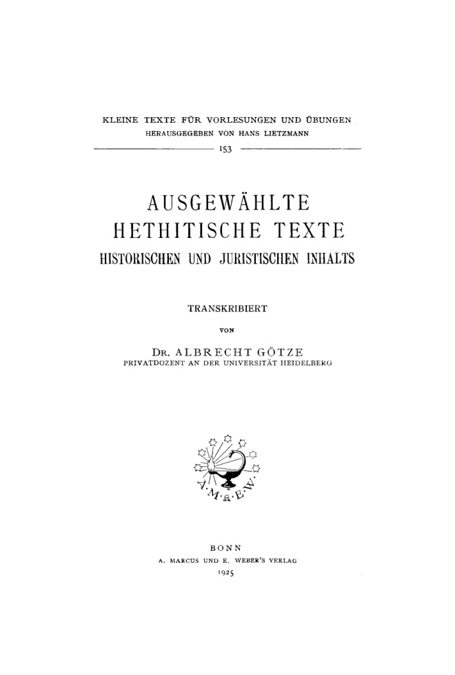 Ausgewahlte Hethitische Texte German Edition Albrecht Gotze Kitap Kapağı