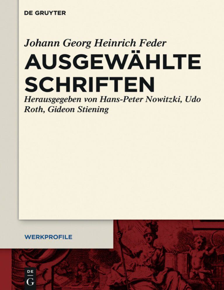 Ausgewahlte Schriften German Edition Johann Georg Heinrich Feder Kitap Kapağı