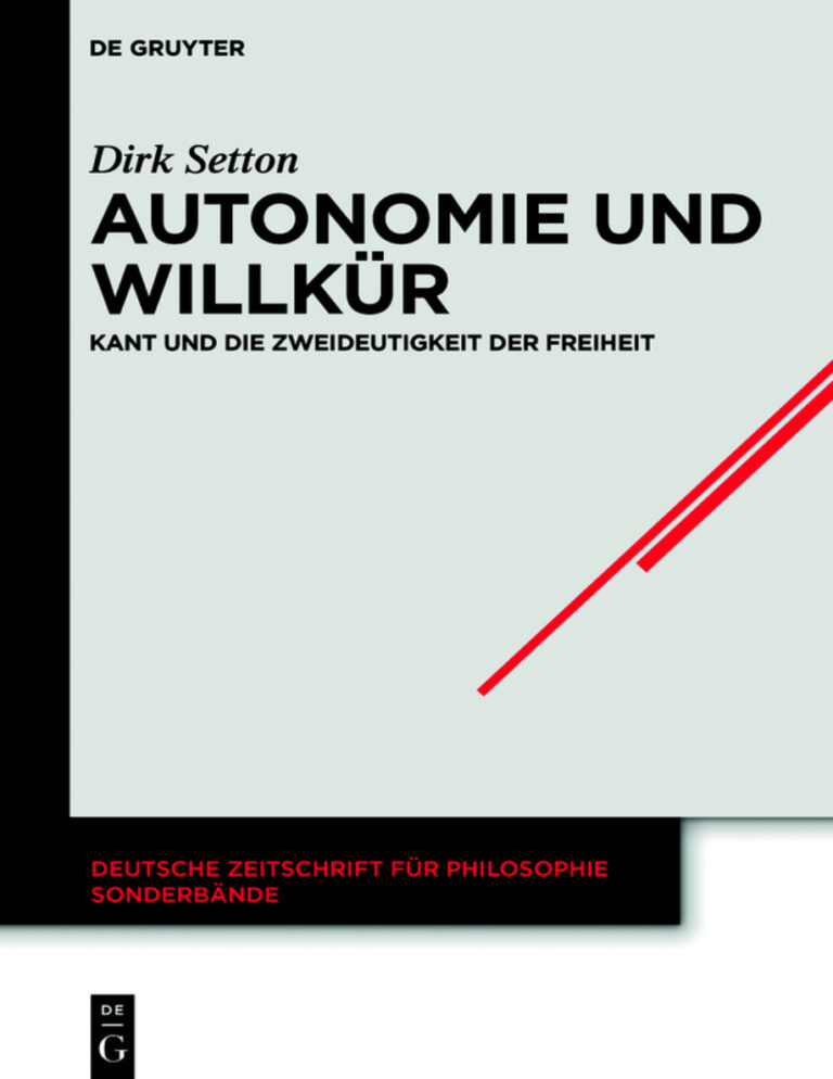 Autonomie und Willkur German Edition Dirk Setton Kitap Kapağı