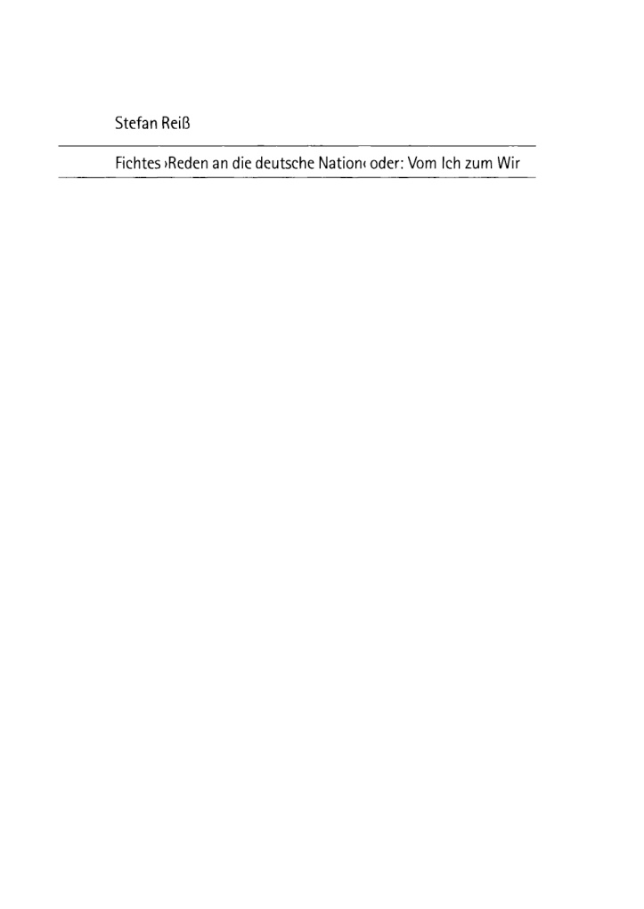 BAND 19 Fichtes Reden an die deutsche Nation oder German Edition Stefan Reiss Kitap Kapağı
