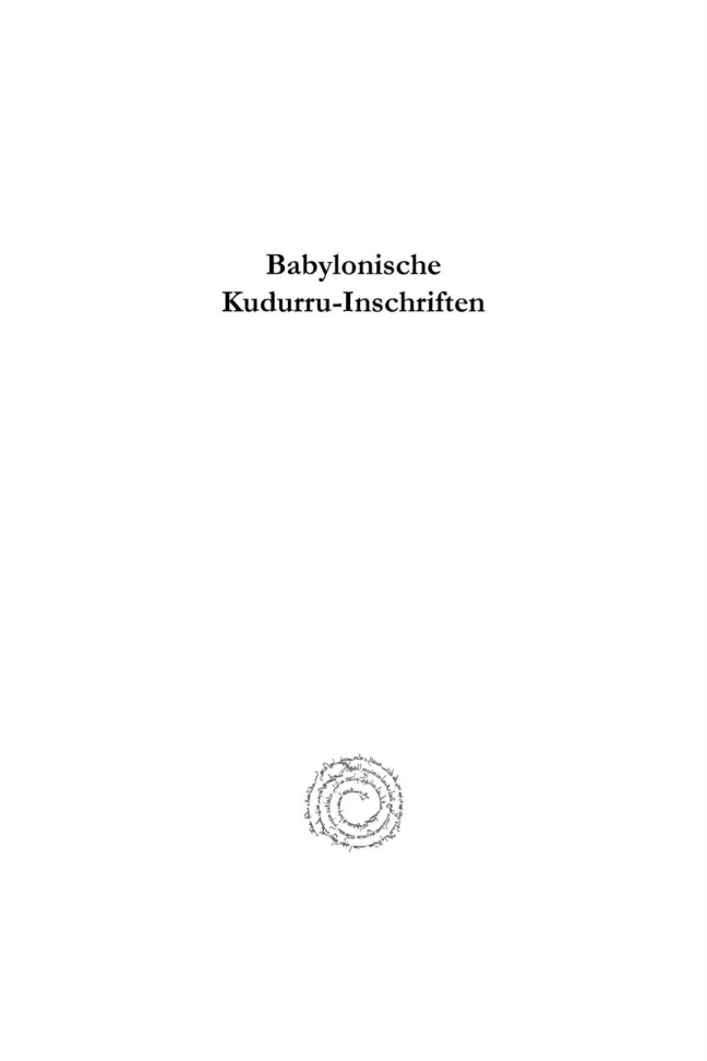 Babylonische Kudurru Inschriften German Edition Carl Wilhelm Belser Kitap Kapağı