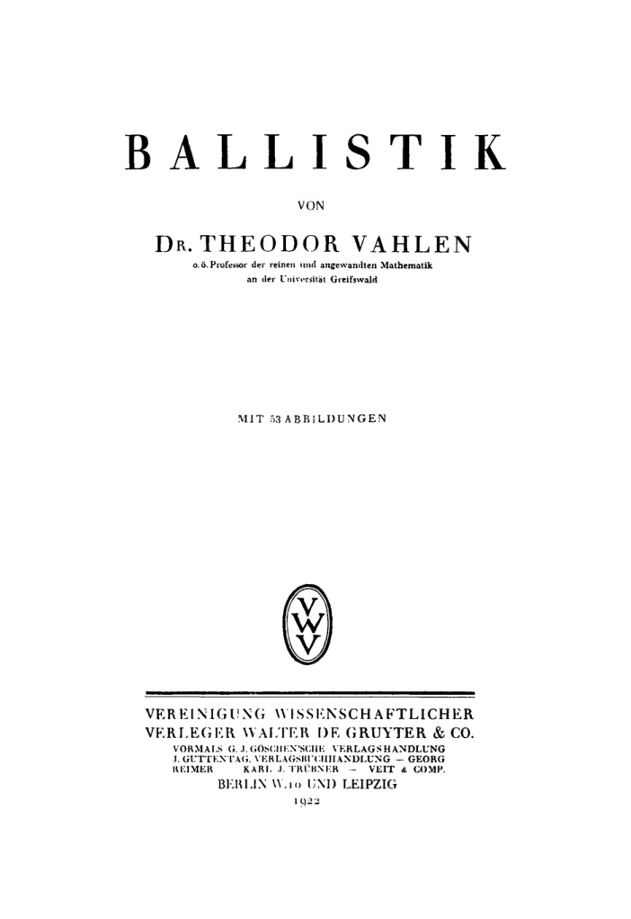 Ballistik German Edition Theodor Vahlen Kitap Kapağı