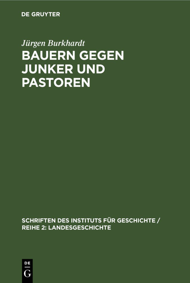 Bauern gegen Junker und Pastoren Feudalreste in der mecklenburgischen Landwirtschaft nach 1918 German Edition Jurgen Burkhardt Kitap Kapağı