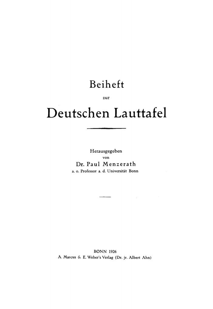 Beiheft zur Deutschen Lauttafel German Edition Paul Menzerath Kitap Kapağı