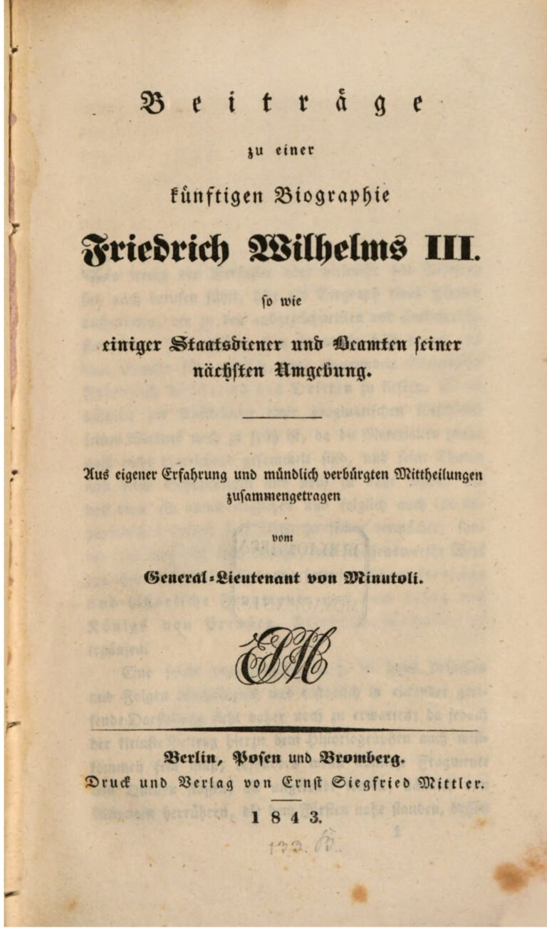 Beitrage zu einer kunftigen Biographie Friedrich Wilhelms III so wie einiger Staatsdiener und Beamten seiner nachsten Umgebung German E Kitap Kapağı