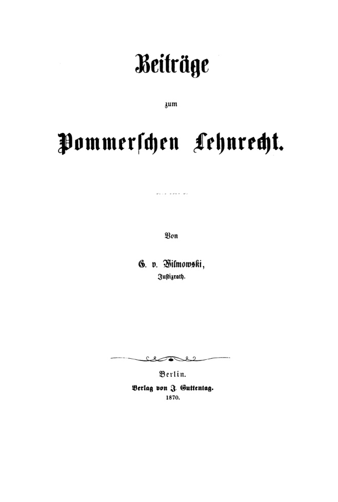 Beitrage zum Pommerschen Lehnrecht German Edition G v Wilmowski Kitap Kapağı