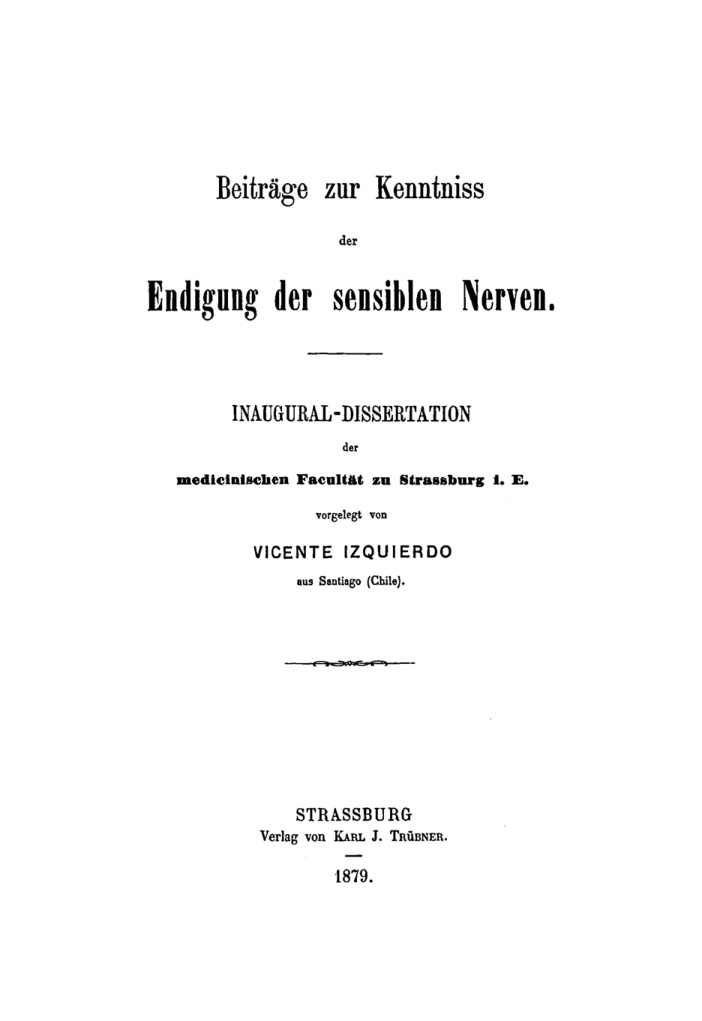 Beitrage zur Kenntniss der Endigung der sensiblen Nerven German Edition Vicente Izquierdo Kitap Kapağı