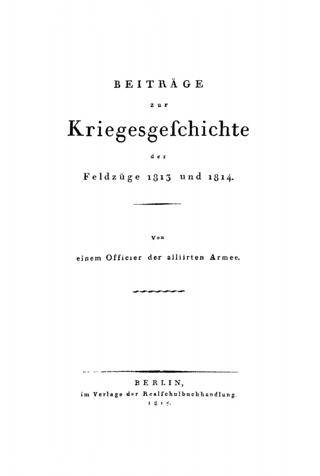 Beitrage zur Kriegsgeschichte der Feldzuge 1813 und 1814 German Edition Leo Lutzow Kitap Kapağı