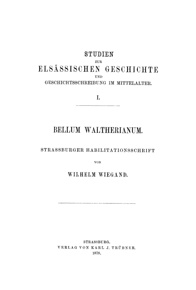 Bellum waltherianum German Edition Wilhelm Wiegand Kitap Kapağı