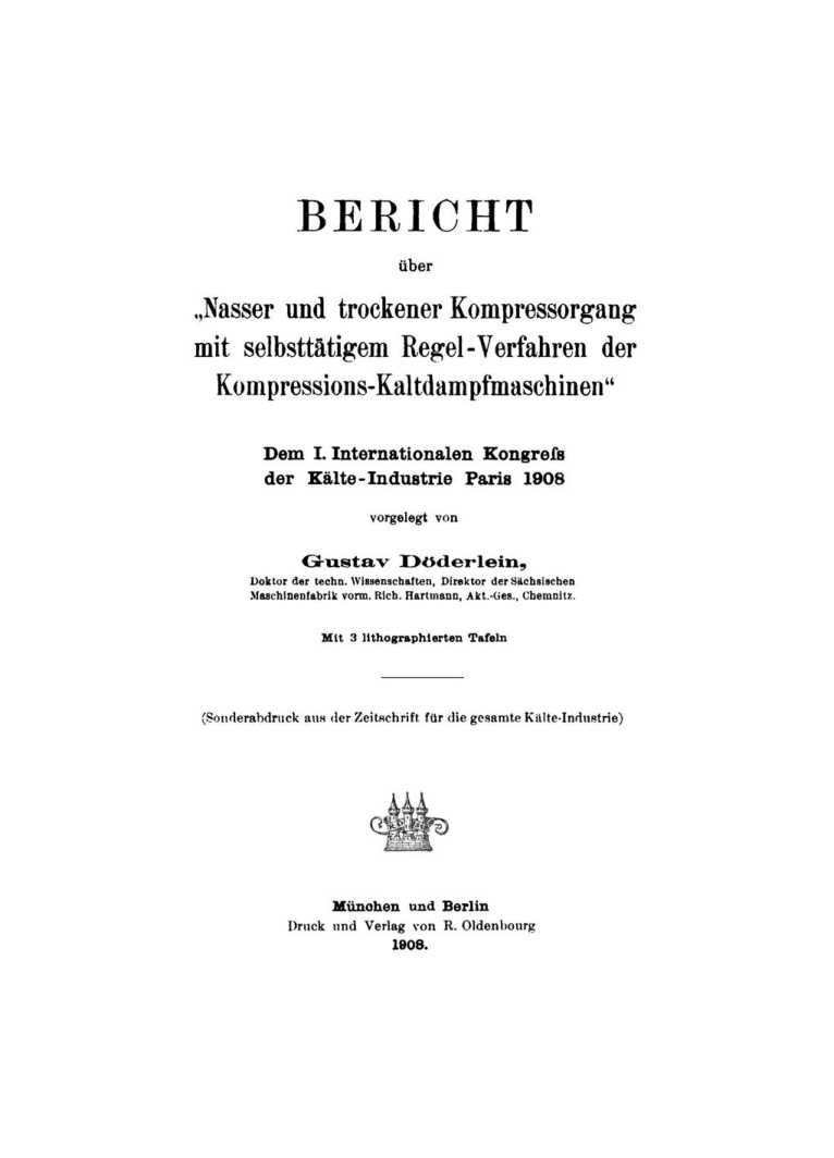 Bericht uber Nasser und trockener Kompressorgang mit selbsttatigem German Edition Gustav Doderlein Kitap Kapağı