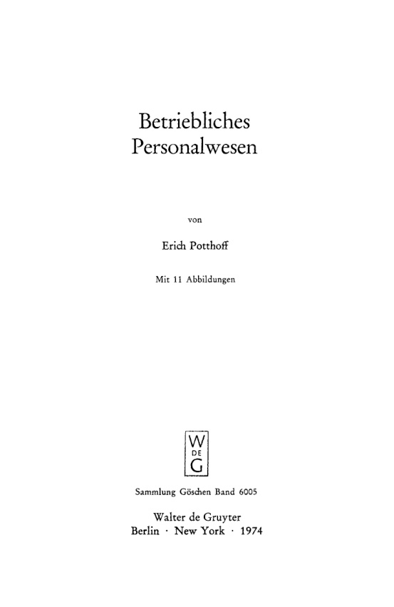 Betriebliches Personalwesen German Edition Erich Potthoff Kitap Kapağı