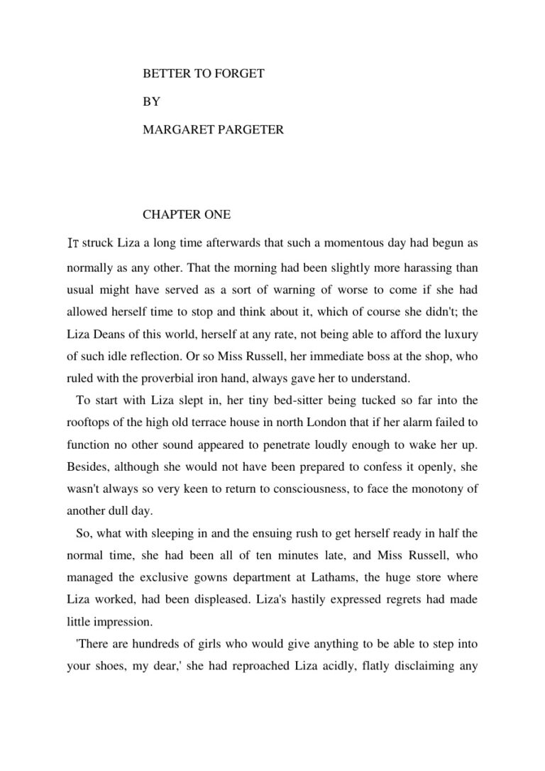 Better to forget Margaret pargeter Kitap Kapağı