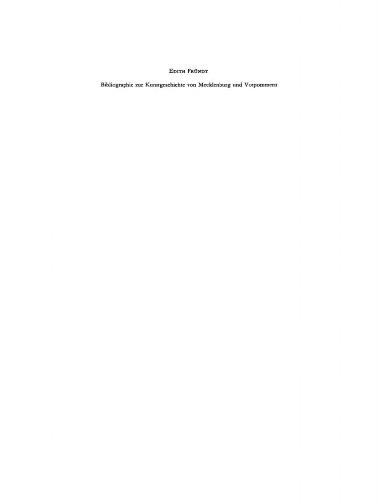 Bibliographie zur Kunstgeschichte von Mecklenburg und Vorpommern German Edition Edith Frundt Kitap Kapağı