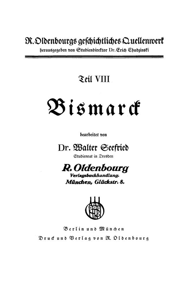 Bismarck German Edition Walter Seefried Kitap Kapağı
