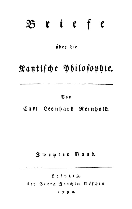 Briefe uber die Kantische Philosophie II German Edition Carl Leonhard Reinhold Kitap Kapağı