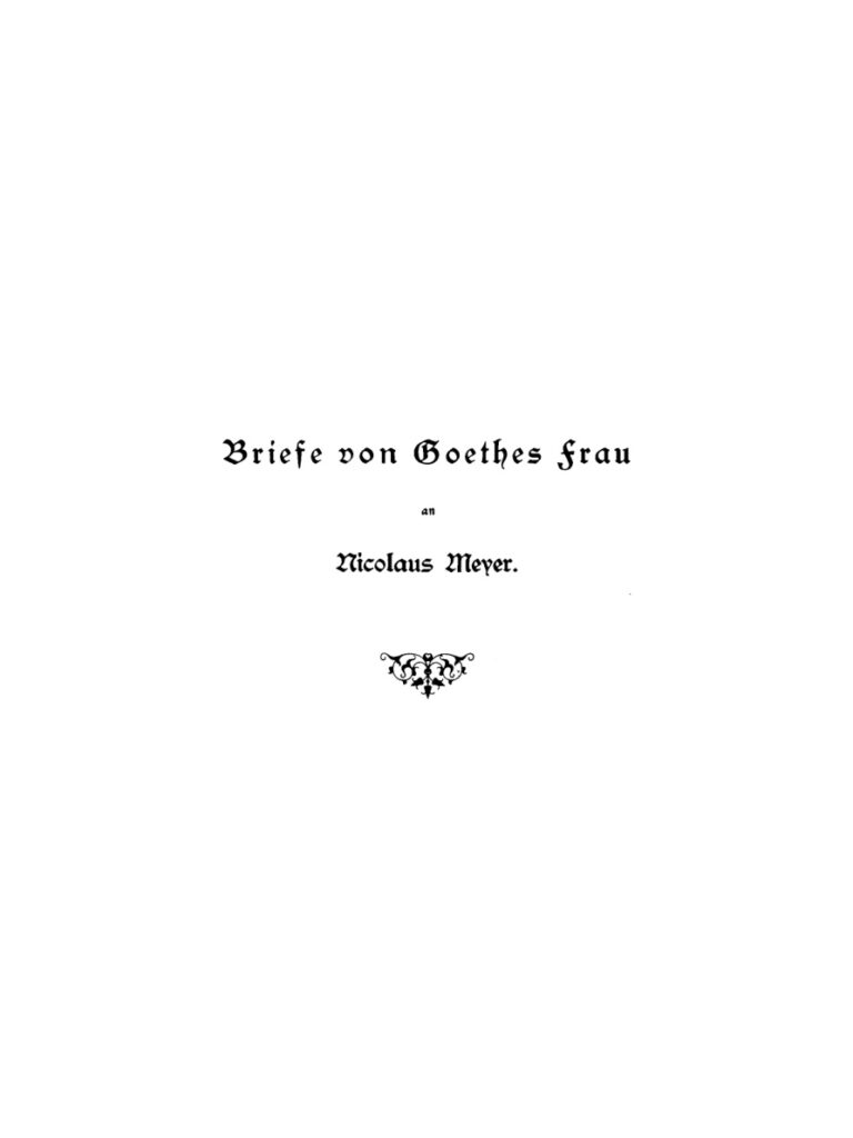 Briefe von Goethes Frau an Nicolaus Mayer German Edition Christiane Goethe Kitap Kapağı