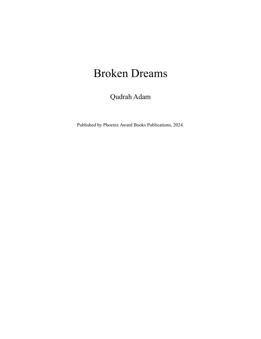 Broken Dreams Qudrah Adam Kitap Kapağı