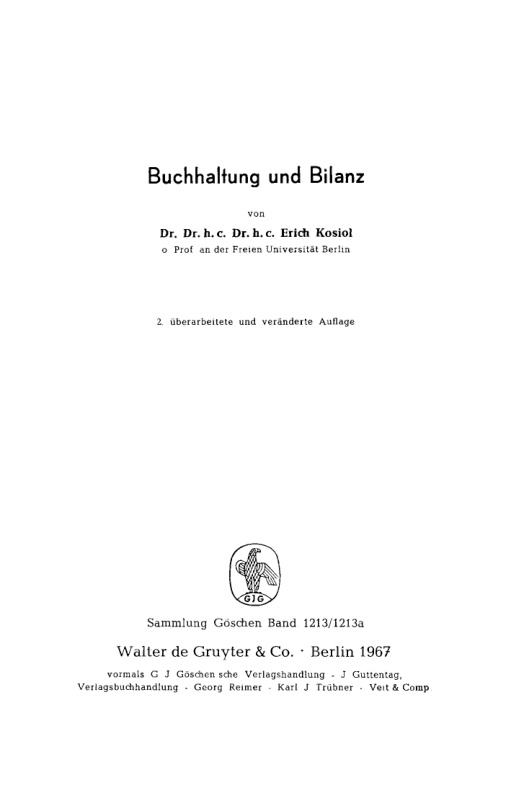 Buchhaltung und Bilanz German Edition Erich Kosiol Kitap Kapağı