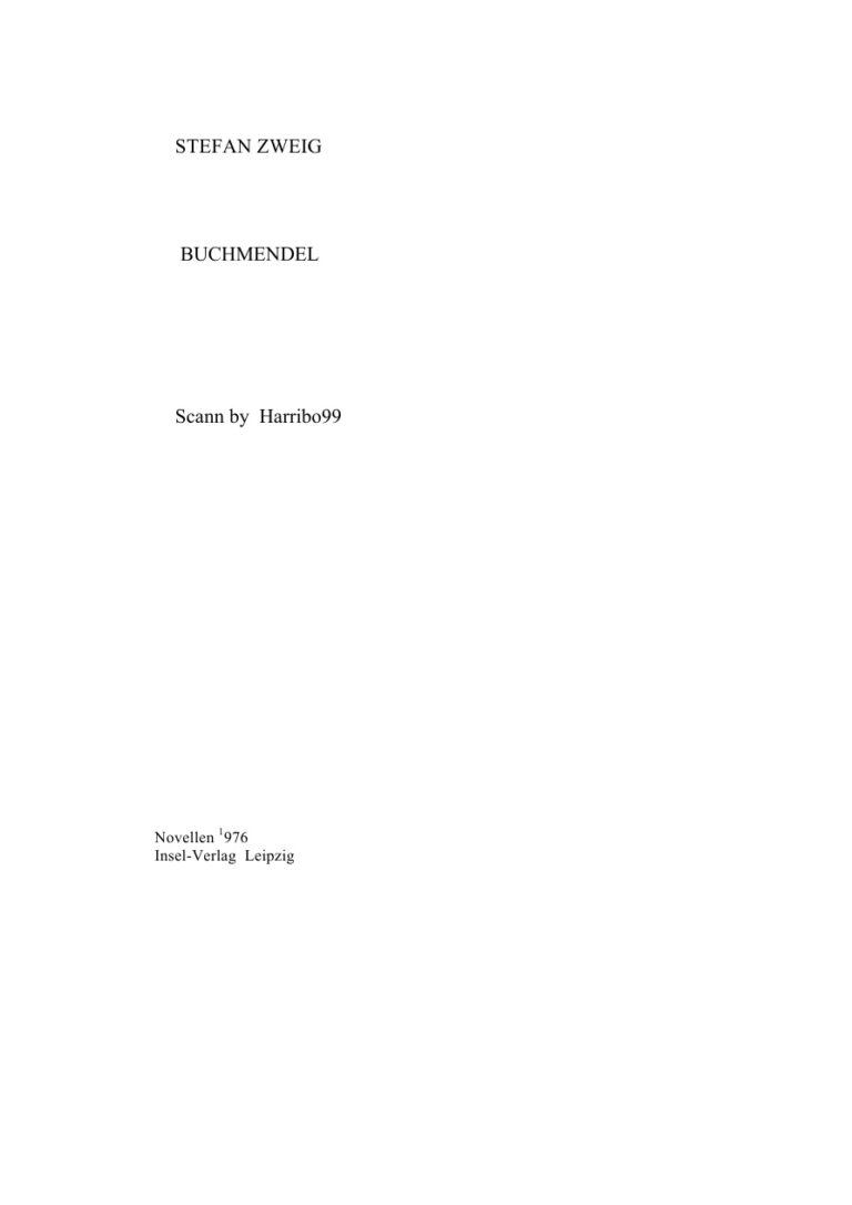 Buchmendel Stefan Zweig Kitap Kapağı