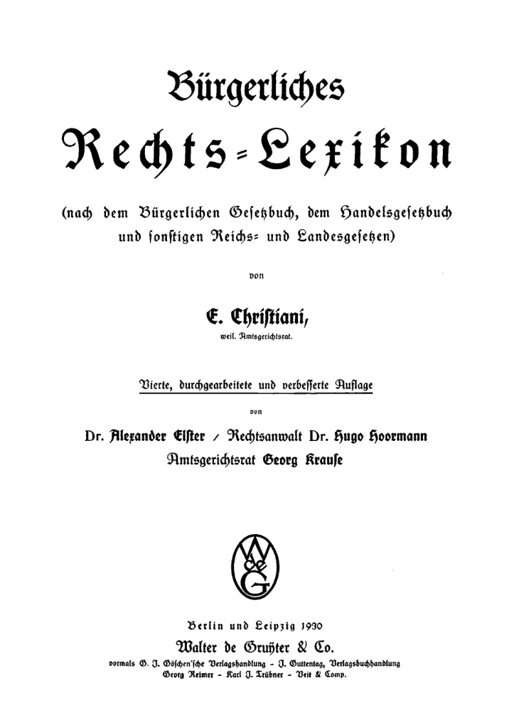 Burgerliches Rechts Lexikon German Edition E Christiani Kitap Kapağı