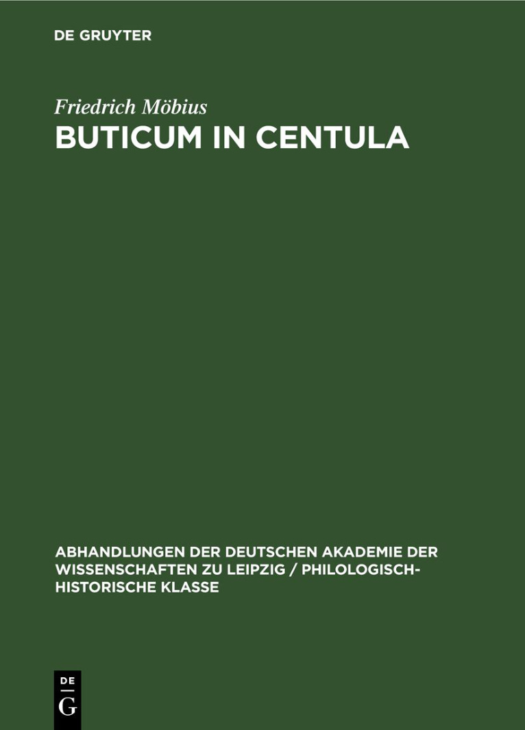 Buticum in Centula German Edition Friedrich Mobius Kitap Kapağı